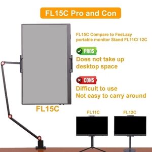 FL15C Adjustable Monitor Stand - Black